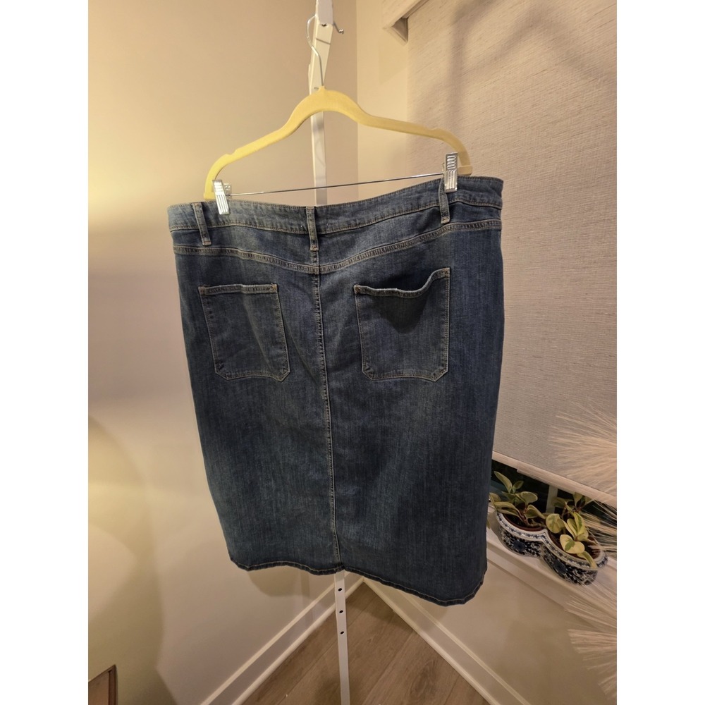 Sonoma Hi Rise Denim Skirt 18W Button Fly Midi Relaxed - Picture 13 of 16